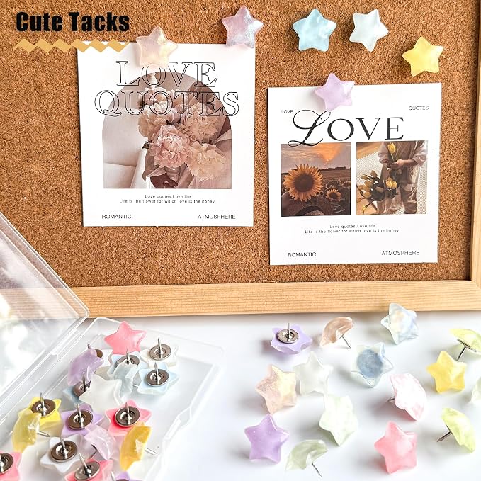 25 Pcs Star Push Pins, Thumb Tacks - Image 2
