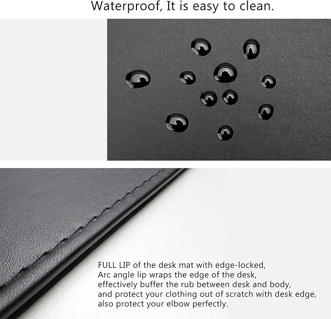 AKOZLIN 31.5"x15.8" Soft PU Leather Surface Office Desk Mouse Mat Pad - Image 3