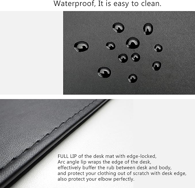 AKOZLIN 27.55”x 15.8" Soft PU Leather Surface Office Desk Mouse Mat Anti-Push - Image 6