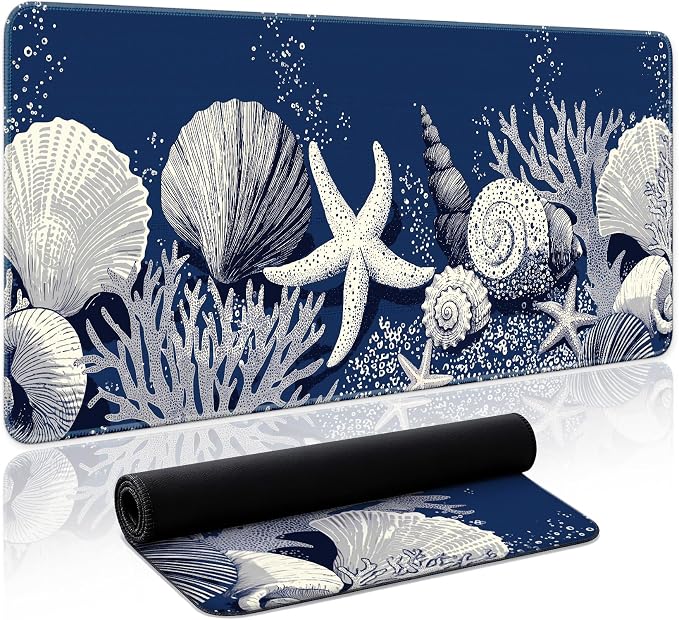 Aesthetic Desk Mat, Cute Coral Silence Desk Pad Protector by Zotia
