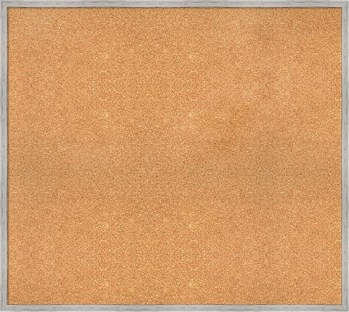 Amanti Art Natural Cork Board for Wall, 33x37 Vision Board with White Frame, X-Large Corkboard Office Decor for Home Organization, Cottage Corkboard Pinboard to Display Items for Home Organization in-DeskLoop Office