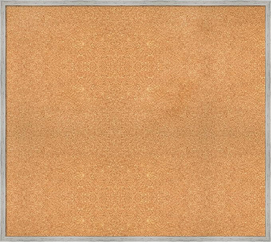 Amanti Art Natural Cork Board for Wall, 33x37 Vision Board with White Frame, X-Large Corkboard Office Decor for Home Organization, Cottage Corkboard Pinboard to Display Items for Home Organization in-DeskLoop Office