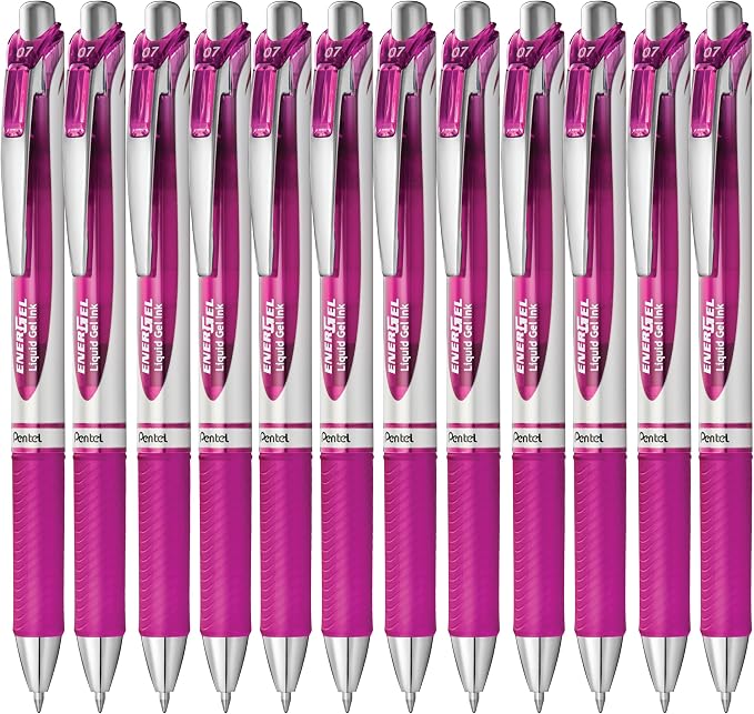 Pentel EnerGel RTX Retractable Liquid Gel Ink Pen, Medium line, Magenta Ink by PentelofAmerica