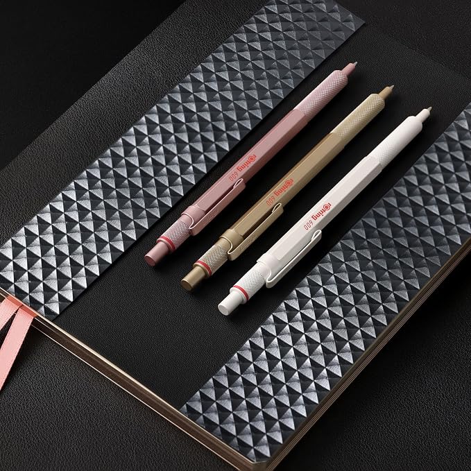 Rotring 600 Metallic Metal Ballpoint Pen, Medium Point, Pearl White Barrel - Image 9