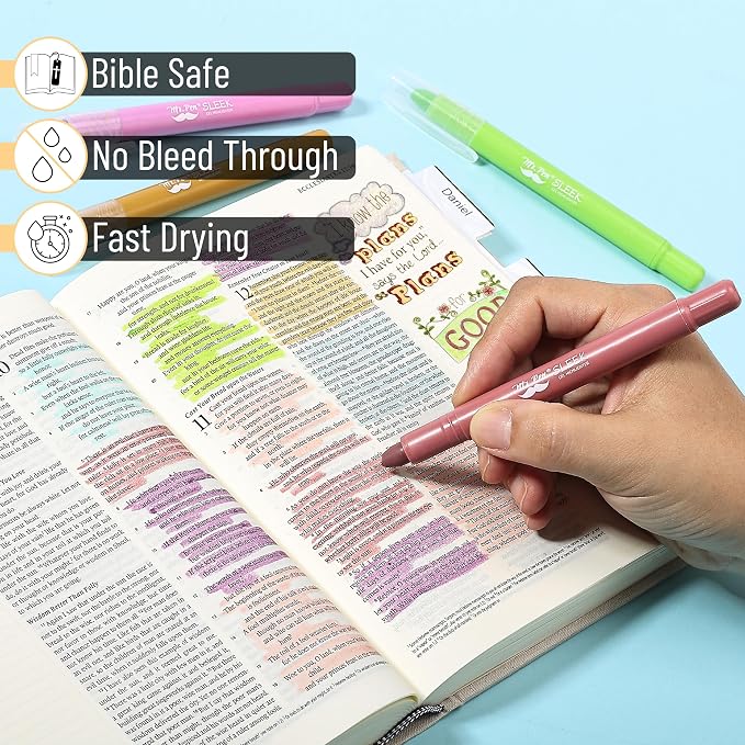Mr. Pen- No Bleed Gel Highlighters, 8 Pack | Bible Highlighters and Pens No - Image 3