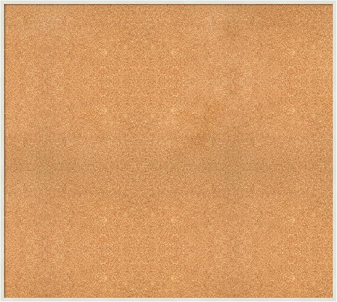 Amanti Art Natural Cork Board for Wall, 35x39 Vision Board with White Frame, Oversize Corkboard Office Decor for Home Organization, Modern Corkboard Pinboard to Display Items for Home Organization in-DeskLoop Office