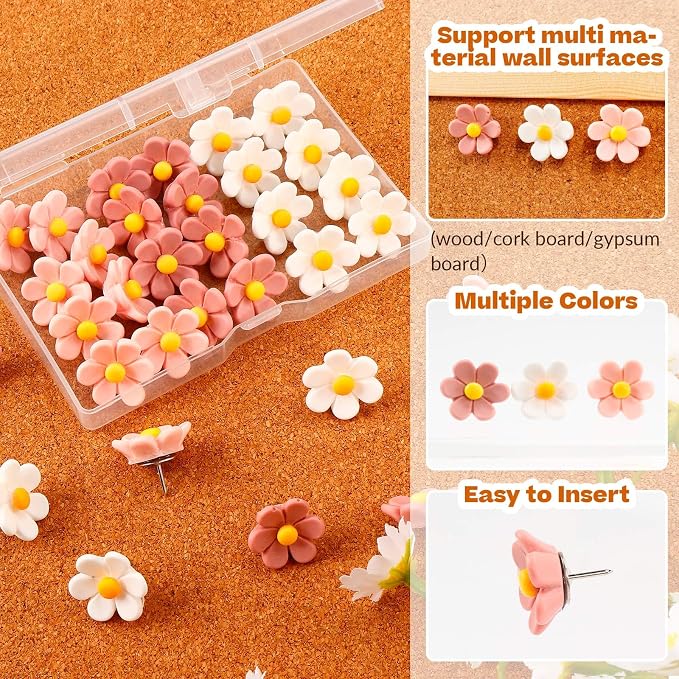 30Pcs Decorative Flower Push Pins - Image 4