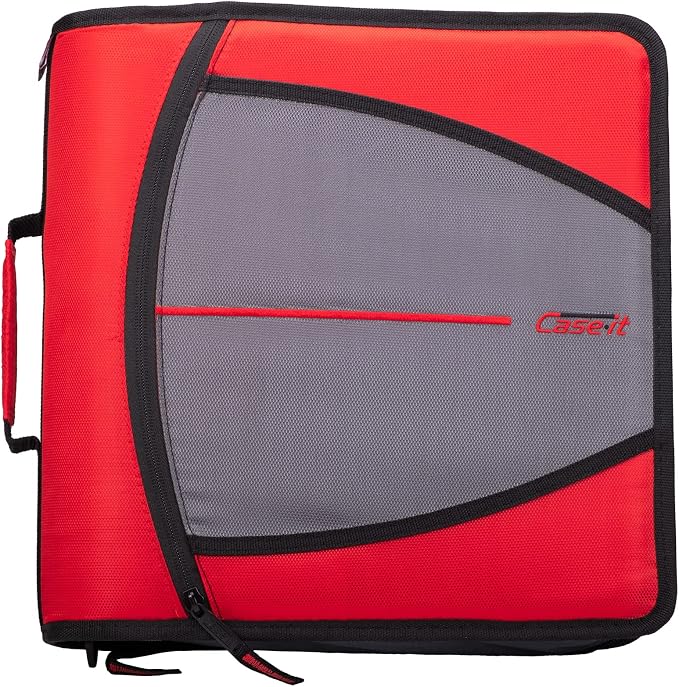 Case-it Mighty Zip Tab School Zipper Binder | 3-Inch O-Rings, 600-Sheet Capacity by Case-it