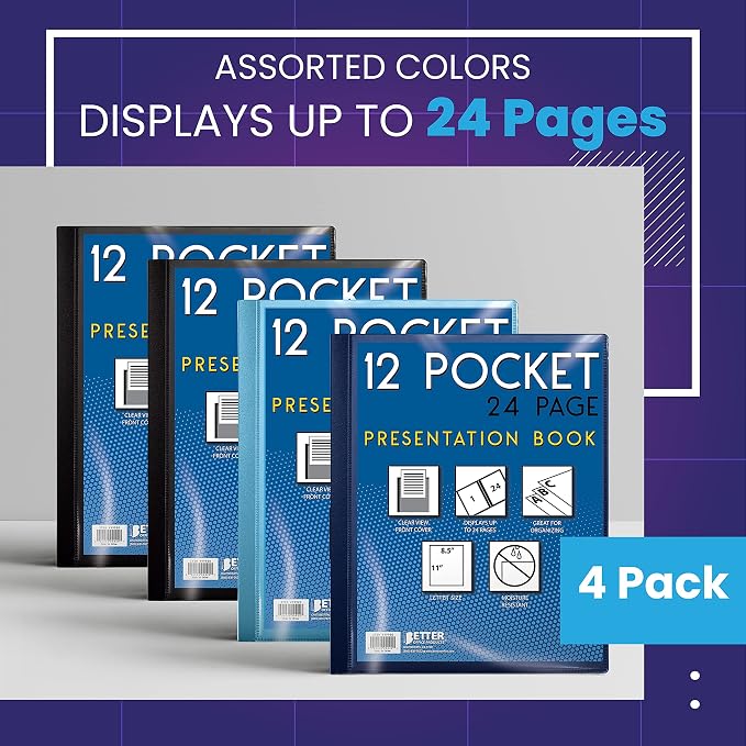 Better Office Products 12 Pocket Bound Presentation Book, 24 Sheet Protector - Image 7