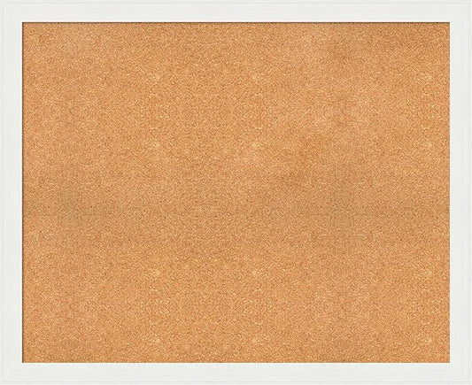 Amanti Art Natural Cork Board for Wall, 35x43 Vision Board with White Frame, X-Large Corkboard Office Decor for Home Organization, Casual Corkboard Pinboard to Display Items for Home Organization in-DeskLoop Office