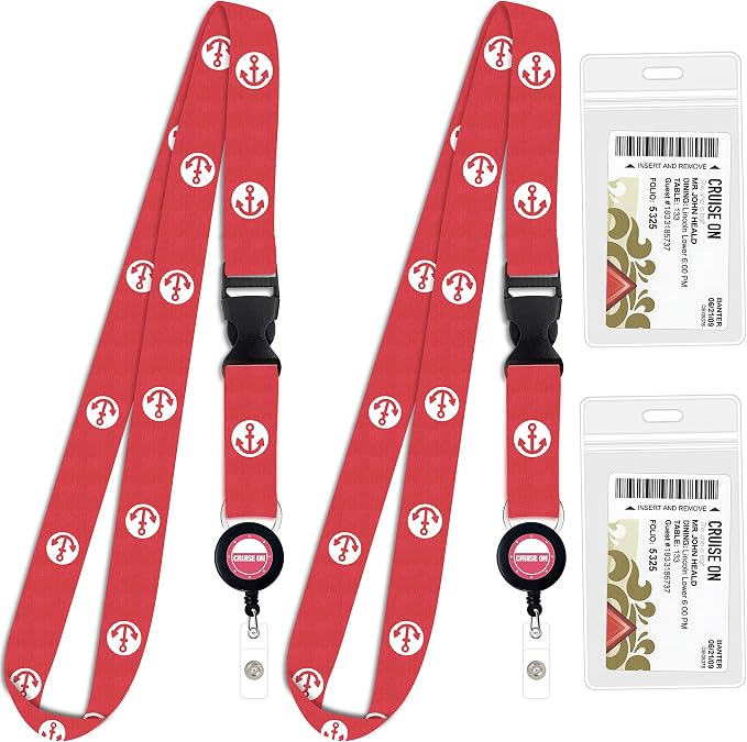 Cruise On Cruise Lanyard for Ship Cards – 2-Pack Retractable Badge & Waterproof by CruiseOn