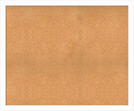 Amanti Art Natural Cork Board for Wall, 39x47 Vision Board with White Frame, Oversize Corkboard Office Decor for Home Organization, Casual Corkboard Pinboard to Display Items for Home Organization in-DeskLoop Office