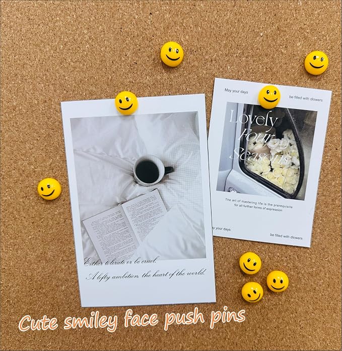 30 Pcs Cute Smiley Face Decorative Push Pins - Image 4