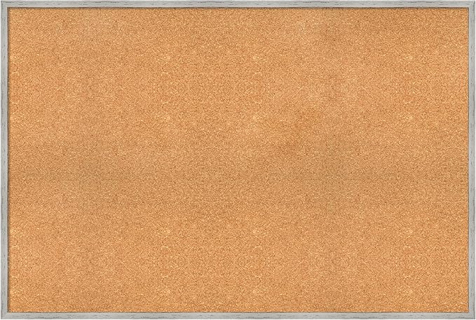 Amanti Art Natural Cork Board for Wall, 33x49 Vision Board with White Frame, Oversize Corkboard Office Decor for Home Organization, Cottage Corkboard Pinboard to Display Items for Home Organization-DeskLoop Office