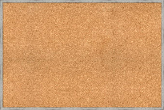Amanti Art Natural Cork Board for Wall, 33x49 Vision Board with White Frame, Oversize Corkboard Office Decor for Home Organization, Cottage Corkboard Pinboard to Display Items for Home Organization-DeskLoop Office