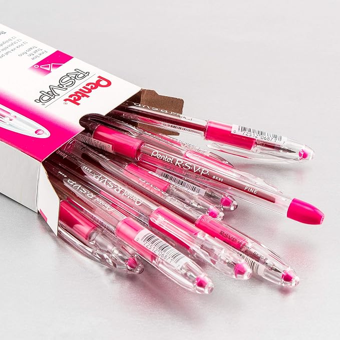 Pentel RSVP Ballpoint Pen, Fine Line, Box of 12 - Image 4