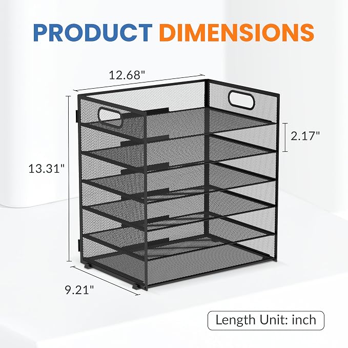 Daltack 6 Tier Paper Organizer for Desk, Paper Letter Tray Organizer for Desks - Image 2