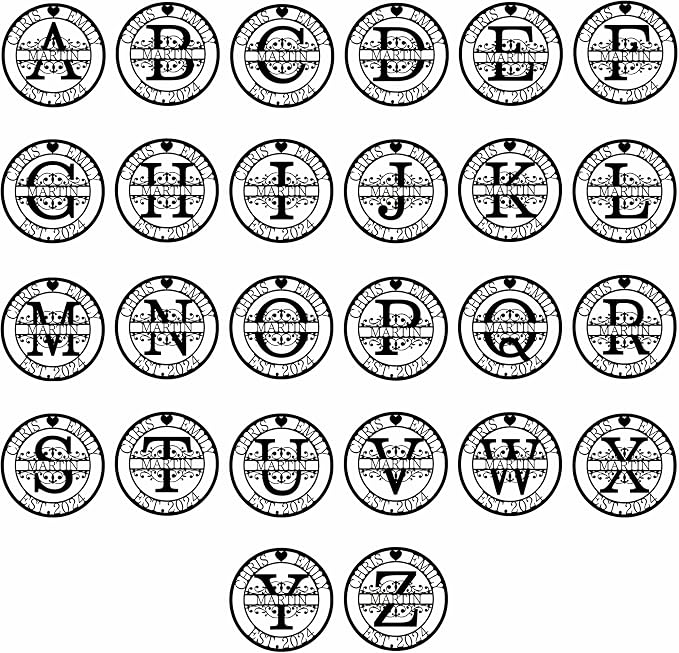 Personalized Metal Name Signs, Split Letter Monogram Wall Decor, Custom Last - Image 4