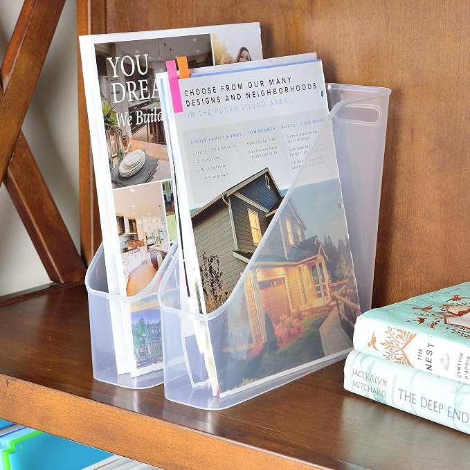 Youngever 3 Pack File Folder Bin Storage, Plastic File Folder Bin Organizer - Image 3