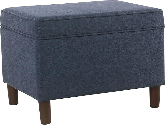 Home Decor | Dinah Collection Modern Storage Ottoman | Ottoman with Storage for Living Room & Bedroom (Navy)-DeskLoop Office