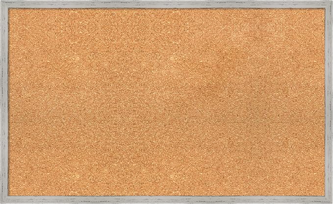 Amanti Art Natural Cork Board for Wall, 19x31 Vision Board with White Frame, Medium Corkboard Office Decor for Home Organization, Cottage Corkboard Pinboard to Display Items for Home Organization in-DeskLoop Office