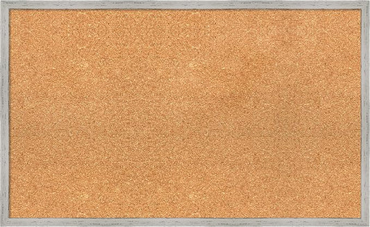 Amanti Art Natural Cork Board for Wall, 19x31 Vision Board with White Frame, Medium Corkboard Office Decor for Home Organization, Cottage Corkboard Pinboard to Display Items for Home Organization in-DeskLoop Office