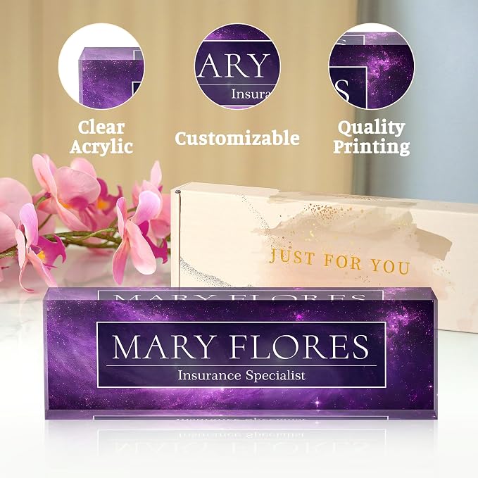 Custom Name Plate for Desk, Desk Name Plate Personalized Acrylic Office Desk - Image 7