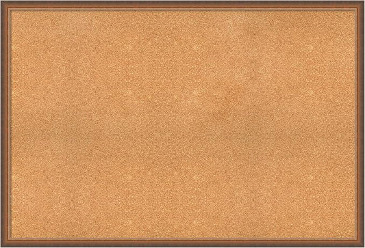 Amanti Art Natural Cork Board for Wall, 34x50 Vision Board with Bronze Frame, Oversize Corkboard Office Decor for Home Organization, Modern Corkboard Pinboard to Display Items for Home Organization-DeskLoop Office