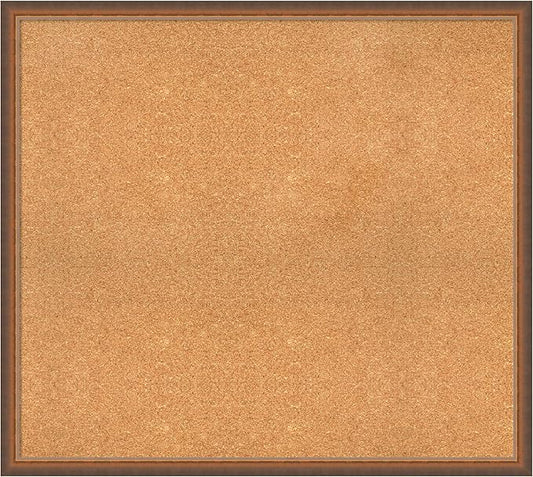 Amanti Art Natural Cork Board for Wall, 34x38 Vision Board with Bronze Frame, X-Large Corkboard Office Decor for Home Organization, Modern Corkboard Pinboard to Display Items for Home Organization in-DeskLoop Office