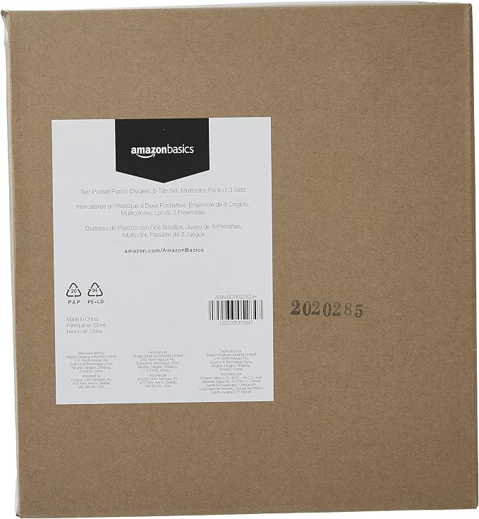 Amazon Basics Tab Dividers for 3 Ring Binder, Two Pocket, Letter Size, - Image 7