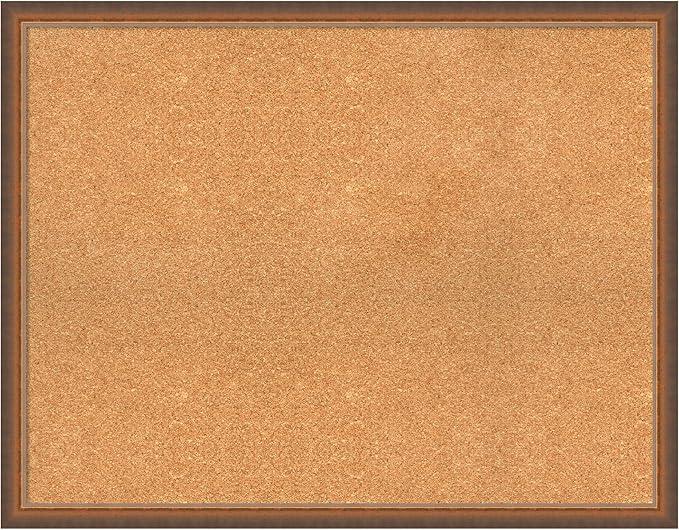 Amanti Art Natural Cork Board for Wall, 28x36 Vision Board with Bronze Frame, Large Corkboard Office Decor for Home Organization, Modern Corkboard Pinboard to Display Items for Home Organization in-DeskLoop Office
