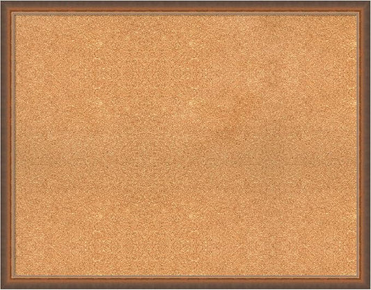 Amanti Art Natural Cork Board for Wall, 28x36 Vision Board with Bronze Frame, Large Corkboard Office Decor for Home Organization, Modern Corkboard Pinboard to Display Items for Home Organization in-DeskLoop Office