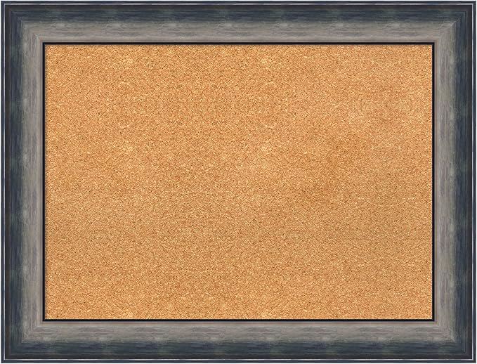Amanti Art Natural Cork Board for Wall, 26x34 Vision Board with Silver Wood Frame, Medium Corkboard Office Decor for Home Organization, Casual Corkboard Pinboard to Display Items for Home-DeskLoop Office