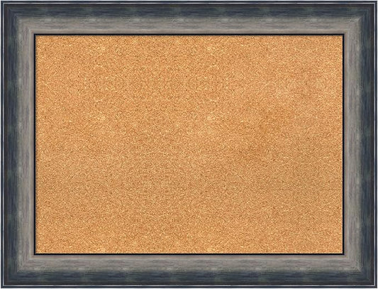 Amanti Art Natural Cork Board for Wall, 26x34 Vision Board with Silver Wood Frame, Medium Corkboard Office Decor for Home Organization, Casual Corkboard Pinboard to Display Items for Home-DeskLoop Office