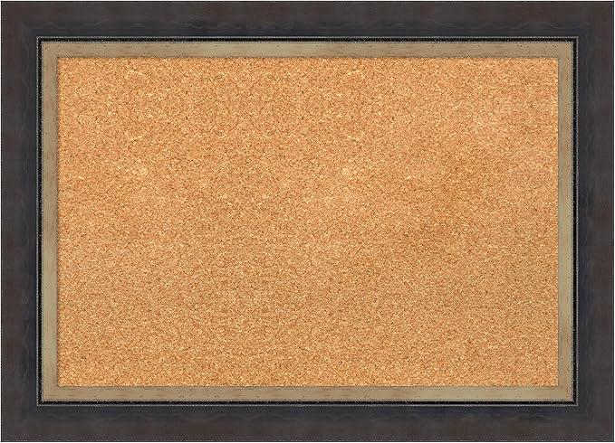 Amanti Art Natural Cork Board for Wall, 21x29 Vision Board with Black Wood Frame, Medium Corkboard Office Decor for Home Organization, Casual Corkboard Pinboard to Display Items for Home Organization-DeskLoop Office