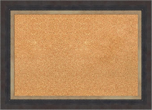 Amanti Art Natural Cork Board for Wall, 21x29 Vision Board with Black Wood Frame, Medium Corkboard Office Decor for Home Organization, Casual Corkboard Pinboard to Display Items for Home Organization-DeskLoop Office