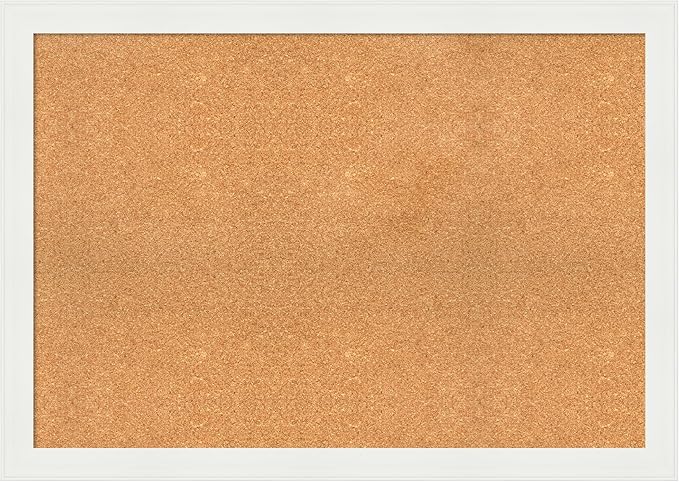 Amanti Art Natural Cork Board for Wall, 29x41 Vision Board with White Frame, Large Corkboard Office Decor for Home Organization, Casual Corkboard Pinboard to Display Items for Home Organization in-DeskLoop Office