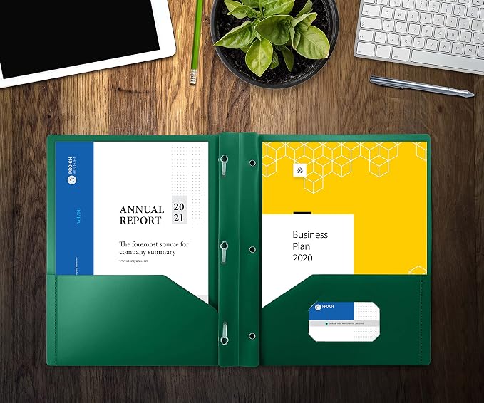 Better Office Products Green Plastic 2 Pocket Folders - Image 2