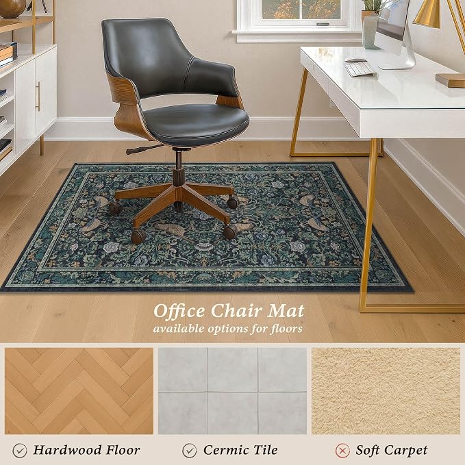 Office Chair Mat for Hardwood Floors, 4x5 Low Pile Floor Protector for Rolling - Image 3
