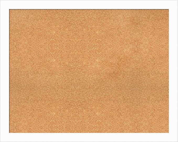 Amanti Art Natural Cork Board for Wall, 31x39 Vision Board with White Frame, Large Corkboard Office Decor for Home Organization, Casual Corkboard Pinboard to Display Items for Home Organization in-DeskLoop Office