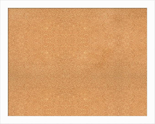 Amanti Art Natural Cork Board for Wall, 31x39 Vision Board with White Frame, Large Corkboard Office Decor for Home Organization, Casual Corkboard Pinboard to Display Items for Home Organization in-DeskLoop Office