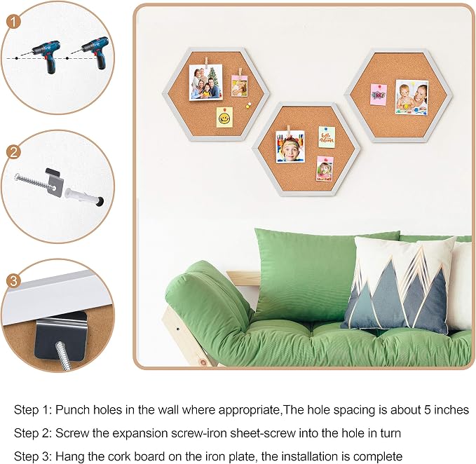 Facilife 4 Packs Cork Board, Corkboards - Image 6