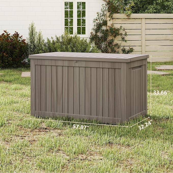 Yardgrace 270 Gallon Outdoor Storage Box Waterproof, Resin Deck Boxes - Image 4