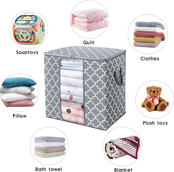 WISELIFE Storage Bags 2 Pack/100L Large Blanket Clothes Organization and - Image 5