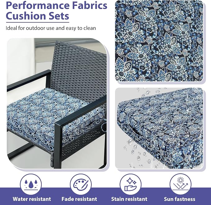 IPYNBAP Outdoor Chair Cushions Set of 4 -Waterproof Outdoor Seat Cushions - Image 3