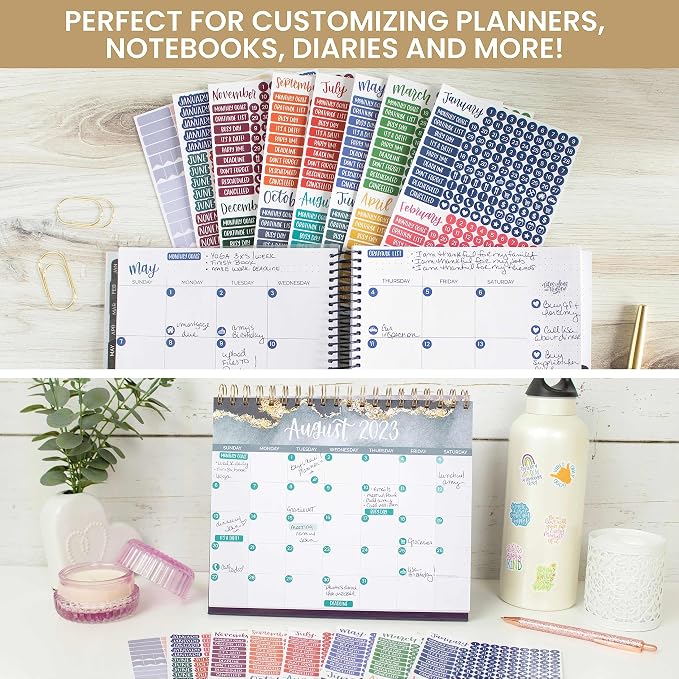 bloom daily planners Bright & Colorful Calendar Essentials Planner Stickers - Image 4