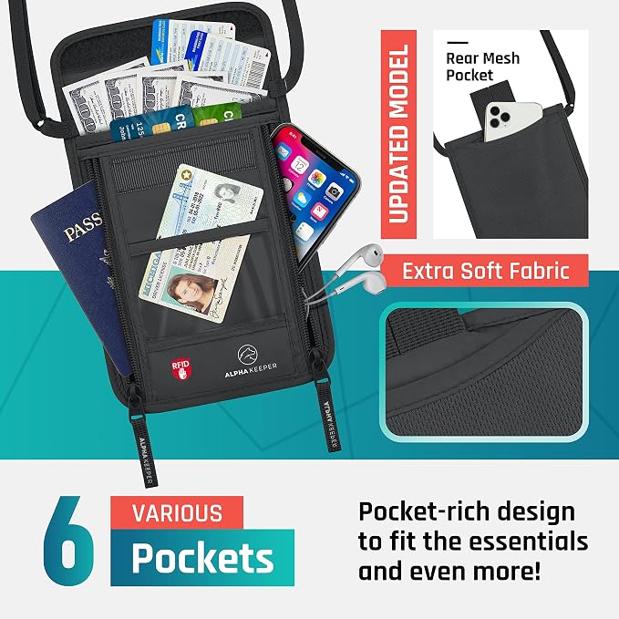 Neck Wallet, Travel Pouch For Passport Holder And Documents, Travel Neck Wallet - Image 4