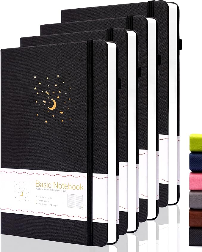 CAGIE 4 Pack Lined Journal Notebooks by CAGIE