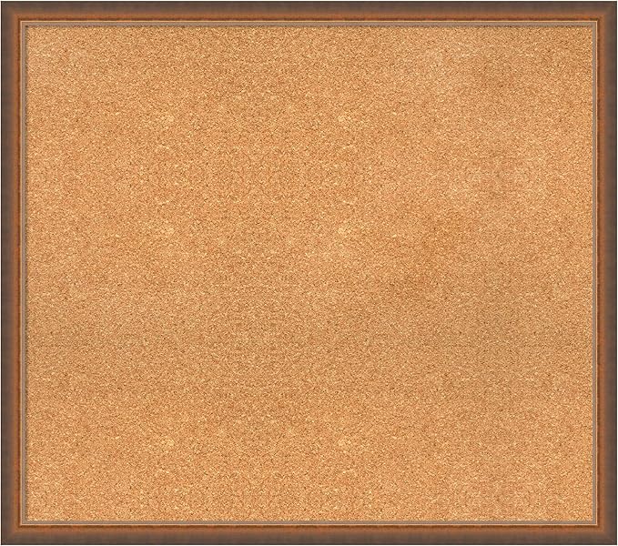 Amanti Art Natural Cork Board for Wall, 30x34 Vision Board with Bronze Frame, Large Corkboard Office Decor for Home Organization, Modern Corkboard Pinboard to Display Items for Home Organization in-DeskLoop Office
