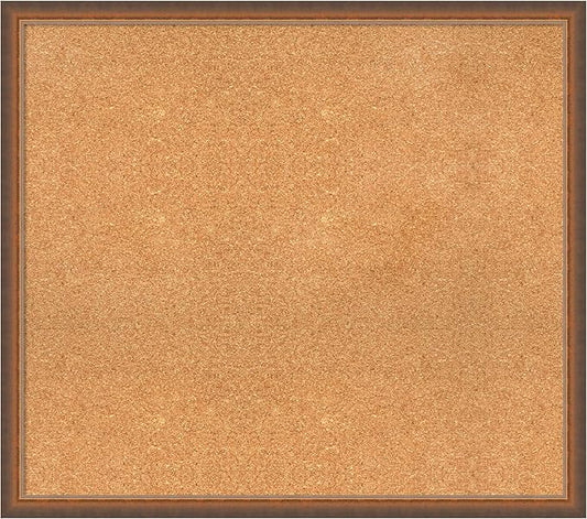 Amanti Art Natural Cork Board for Wall, 30x34 Vision Board with Bronze Frame, Large Corkboard Office Decor for Home Organization, Modern Corkboard Pinboard to Display Items for Home Organization in-DeskLoop Office